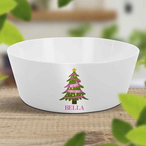Kids Tableware: Pink Christmas Kids Bowl