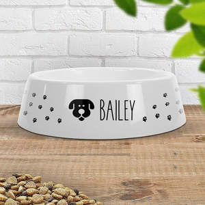 Pet Bowl: Paw Prints Dog Pet Bowl - Small