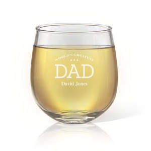 Fathers Day Wine Glasses: Greatest Dad Stemless Wine Glass