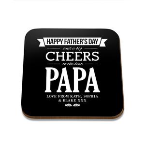 Fathers Day Coasters: Happy Father's Day Square Coaster - Single