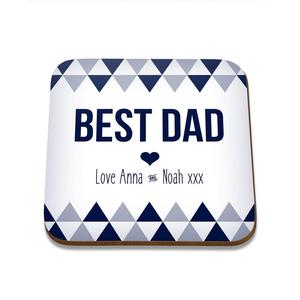 Fathers Day Coasters: Best Dad Square Coaster - Single