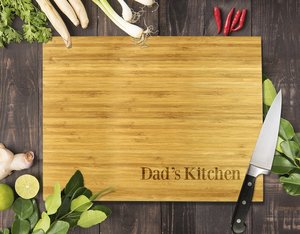 Fathers Day Bamboo Boards: Simple Dad's Kitchen Bamboo Cutting Board 8x11