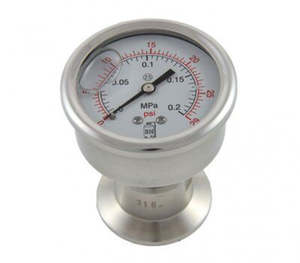Pressure Gauge - Tri-Clamp, Rear Mount, 0-30psi (KL18098)