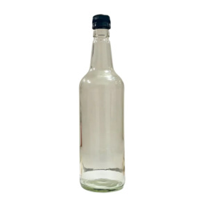 Spirit Spirit Liqueur Bottles: 750ml Glass Spirit Bottle & Black Plastic Cap ***Please read shipping conditons