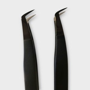 Products: Noir Boot Fibre Tip Tweezers Haus of Lash NZ