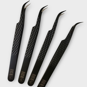 Products: Noir Curved Fibre Tip Tweezers Haus of Lash NZ