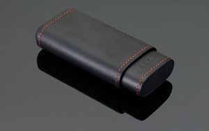 Siglo Cedar Leather Cigar Case Red Stitch