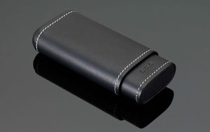 Siglo Cedar Leather Cigar Case White Stitch