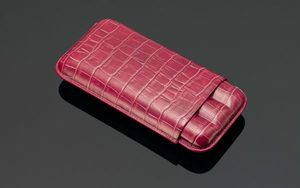 Siglo Crocodile Pattern Cigar Case Red 3s