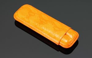 Products: Siglo Lizard Pattern Cigar Case Orange 2s