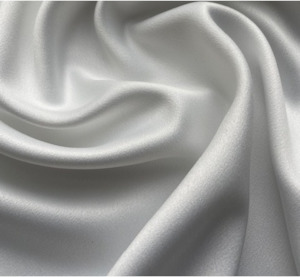 Bridal Fabrics Trimmings: LUCY SATIN BACK CREPE - SILK WHITE