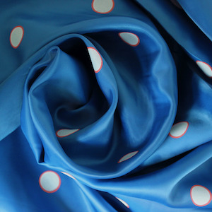 Printed: POLKA DOT BLUE LINING