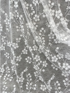 Bridal Fabrics Trimmings: JASMINE EMBROIDERED FLORAL ON TULLE BASE