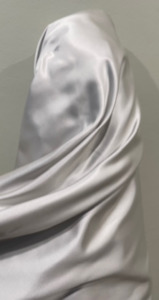100% DUCHESS SILK SATIN - PALE SILVER