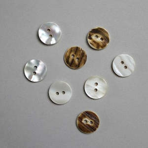 Components Haberdashery Buttons Zips: FLAT SHELL BUTTON RIVERSHELL