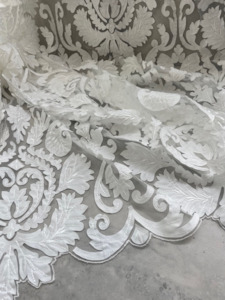 LA SCALA LASER CUT EMBROIDERED LACE ON TULLE BASE