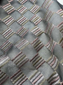 Fabric Cotton Linen Silk Wool: EBONY 100% SILK EMBROIDERED ORGANZA