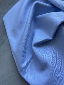 Cotton Fabric: 100% COTTON INDUS PALE BLUE HERRINGBONE (2.8m Length)