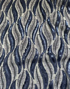 Fabric Cotton Linen Silk Wool: SAPPHIRE ON NYLON BASE WITH SEQUINS (4.8m Length)