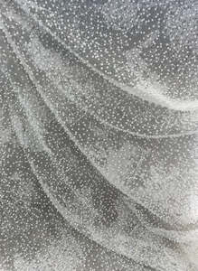 Bridal Fabrics Trimmings: CHRISTOBELLE BEADED PEARLS WITH GLITTER ON A TULLE BASE