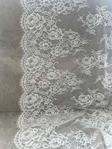 Bridal Fabrics Trimmings: CASSANDRA CHANTILLY LACE 3.1M LOOM LENGTH