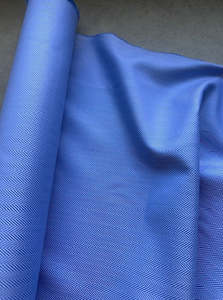 THEO 100% BLUE HERRINGBONE COTTON