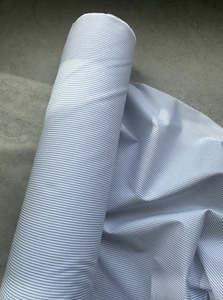 Fabric Cotton Linen Silk Wool: DEVON 100% COTTON GREY & WHITE STRIPE