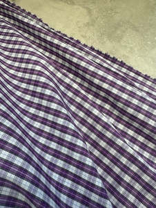 Fabric Cotton Linen Silk Wool: CHARLIE 100% COTTON PURPLE CHECK