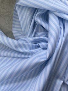 CAMERON 100% COTTON PALE BLUE & WHITE STRIPE