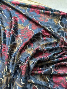 Fabric Cotton Linen Silk Wool: BAVARIAN FOREST VISCOSE / NYLON BURNOUT (6.5m length)