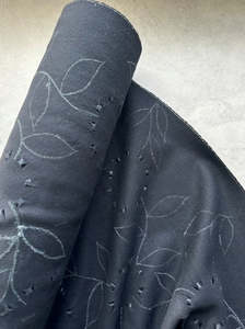 Fabric Cotton Linen Silk Wool: NOCTURNE 100% WOOL WITH LASER CUT FLOWER PATTERN (6.4m Length)