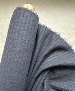 ABRUZZO TWO TONE NAVY SELF STRIPED BOILED WOOL (4.9m Length)