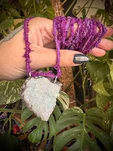 Aura Quartz Cluster Amulet