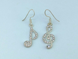 Silver Plated Musical Note Earrings