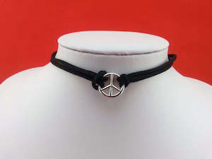 Black Peace Necklace Choker (30-37cm)