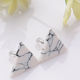 White Marble Stud Earrings