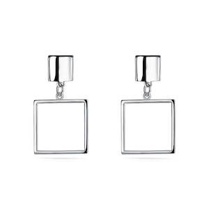 Earrings: Silver Plated Square Earrings