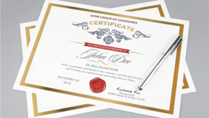 Products: Certificate Printed A4 Hazelwood Print