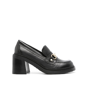 Size 42: Mid Heel Loafer - Black