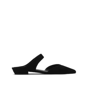 La Tribe: Pointed Mule - Black Suede