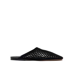 Jade Flat - Black Suede