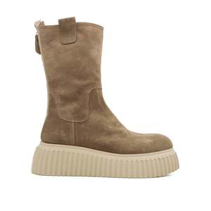 Mid Calf Boots: Milagros - Taupe Suede