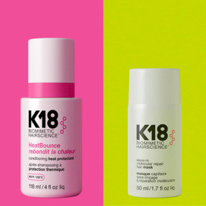 Hair Masks: K18 HeatBounce Heat Protectant & Molecular Repair Mask Duo