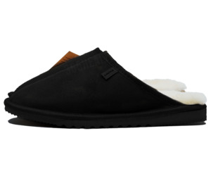 Wool Alpaca: Sheepskin Wool Slippers /Black