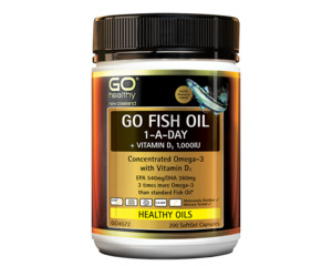 Go Healthy Go Fish Oil 1-A-Day+Vitamin D3 1000IU 200softgels