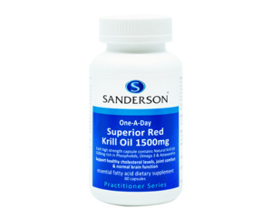 Mblood Heart Health: Sanderson Superior Red Krill Oil 1500mg 60capsules
