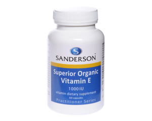 Mvitamin E: Sanderson Superior Organic Vitamin E 60capsules