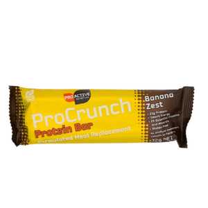 Default Category By Health Supplements Protein: ProCrunch Formulated Meal Replacement Protein Bar - Banana Zest