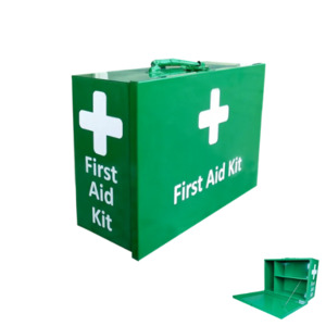 Products: Metal First Aid Box – Landscape Green Wall Mountable Medical Cabinet – Health and Safety