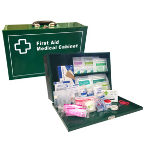 Products: Work Place First Aid Kit 1-25 Person In Metal Wall Mountable First Aid Box – Health and Safety